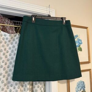 J. Crew Factory Wool Green Mini Skirt